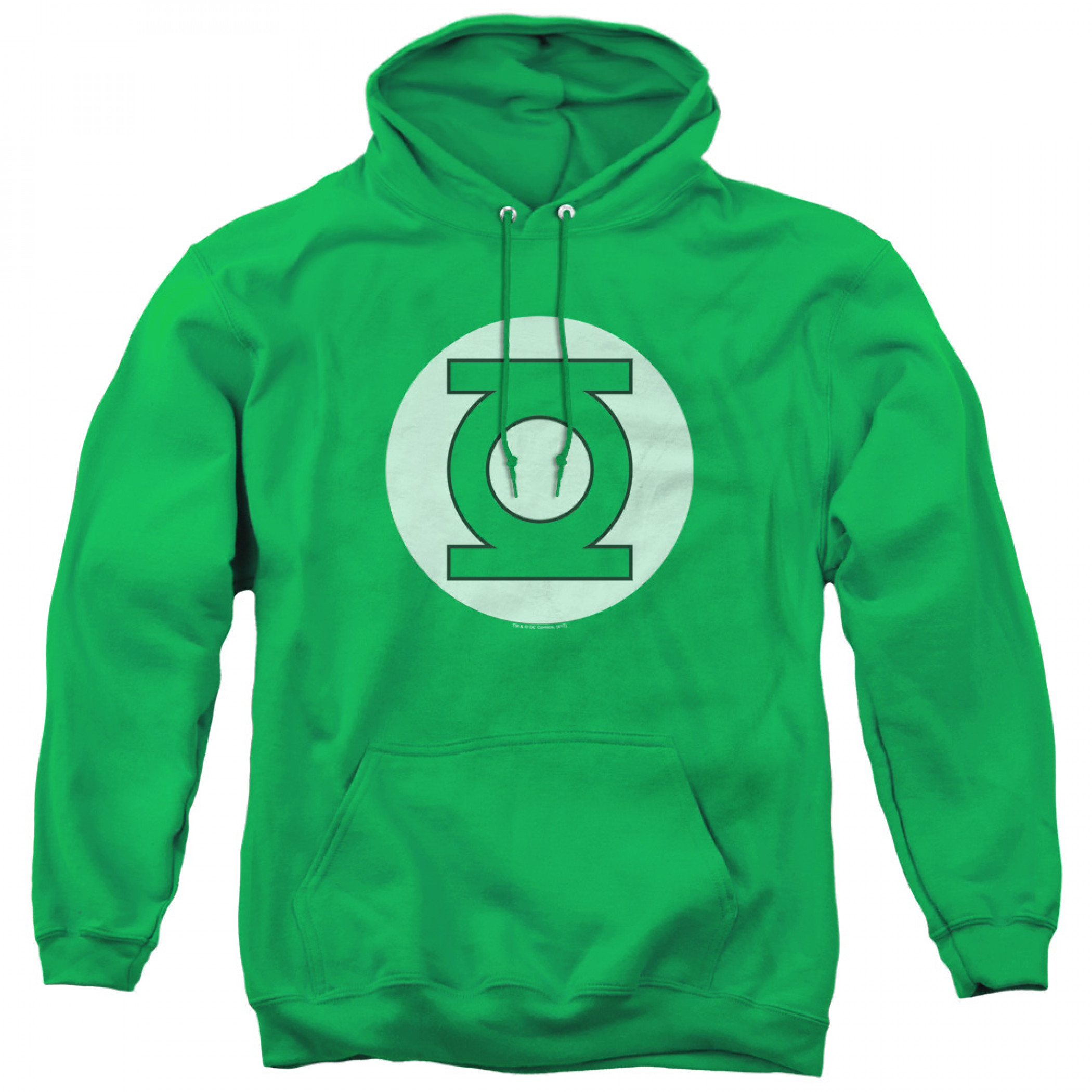 Green Lantern Logo Adult Pull Over Hoodie, Green