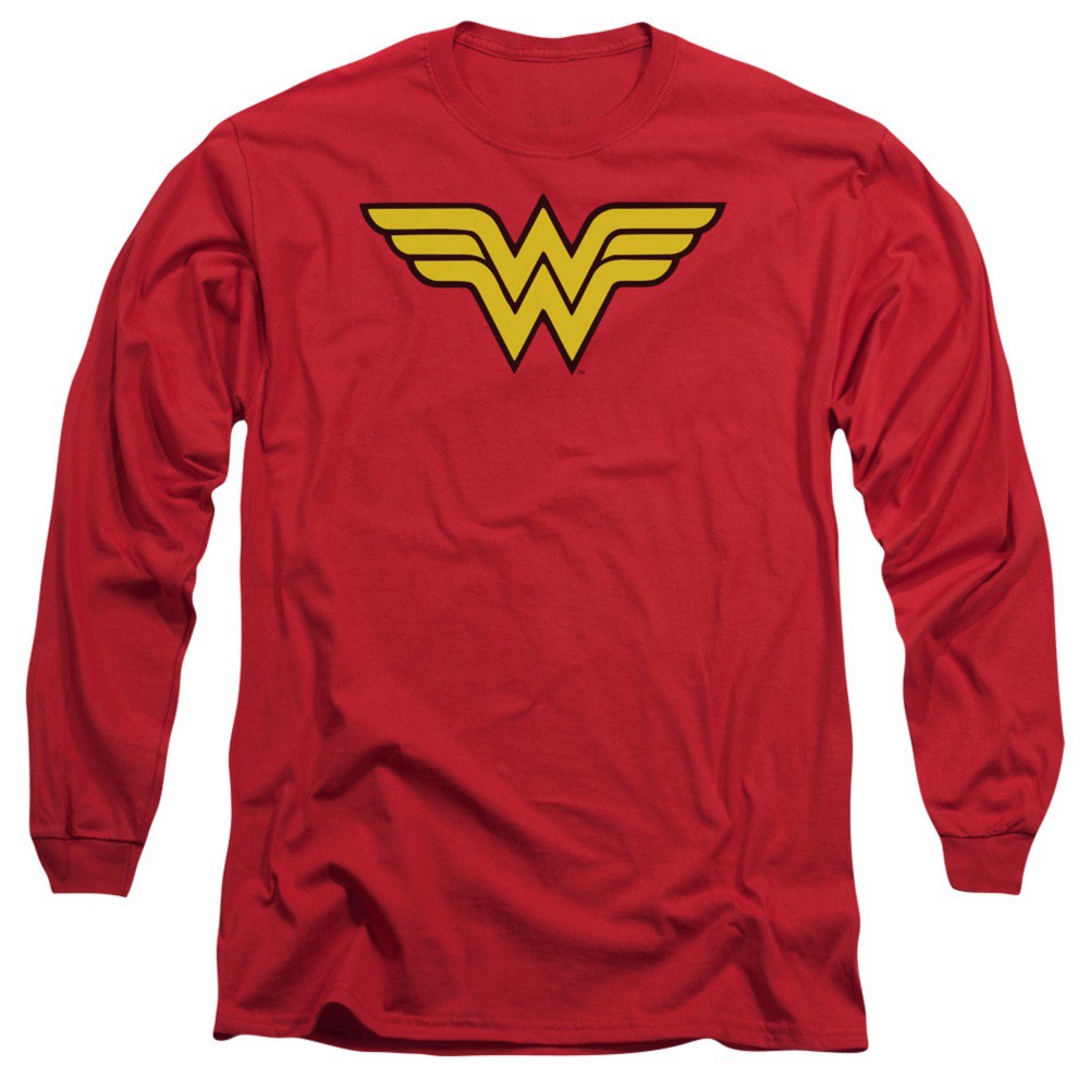 Wonder Woman Logo Long Sleeve Tshirt, Red