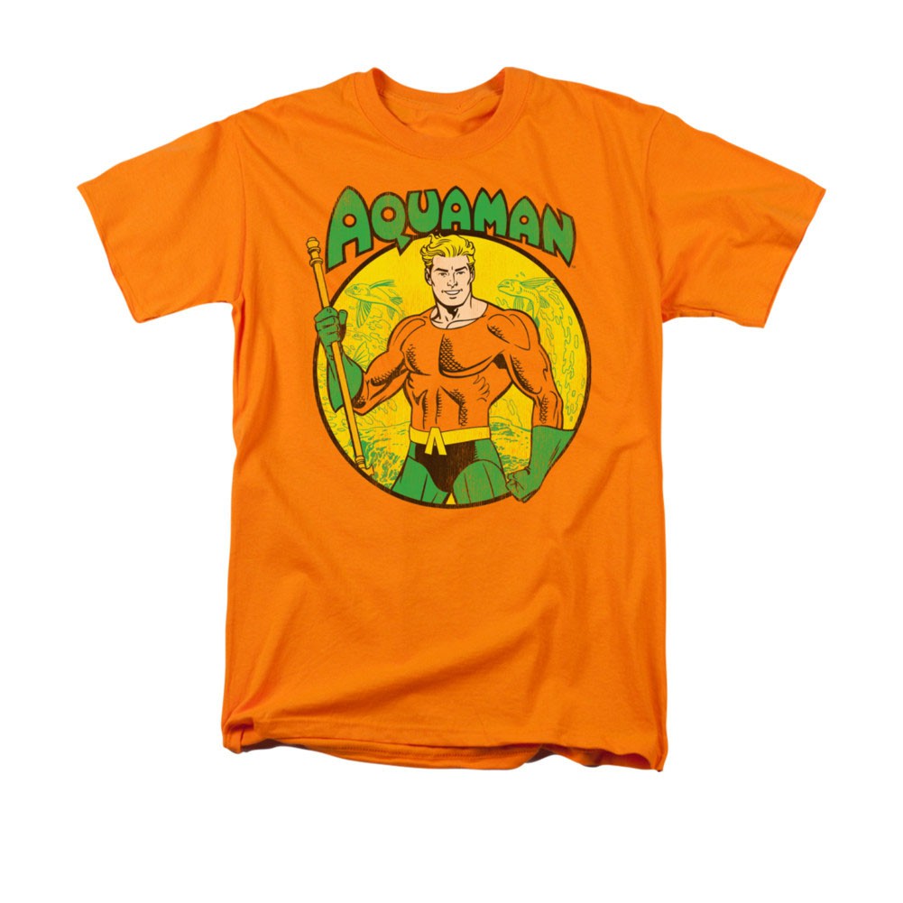 Aquaman Men's Comic Orange Tee Shirt, Orange