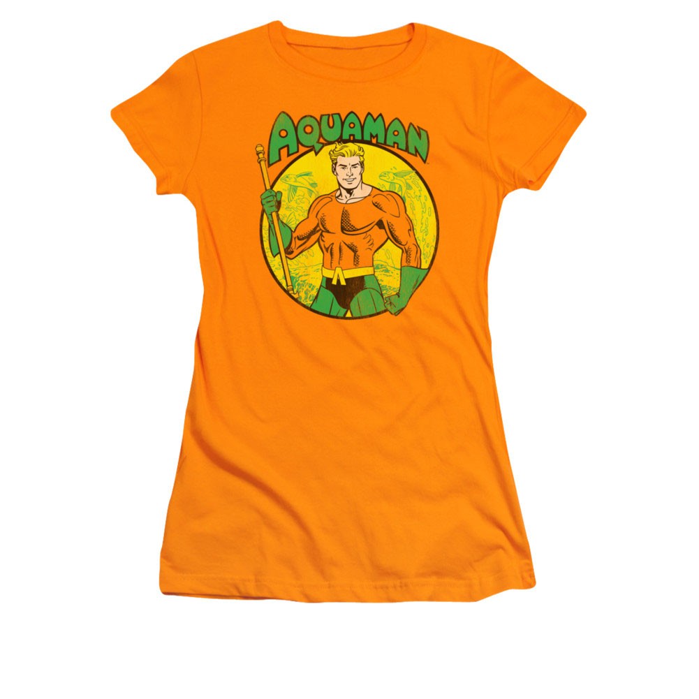 Aquaman Orange Juniors Tee Shirt, Orange