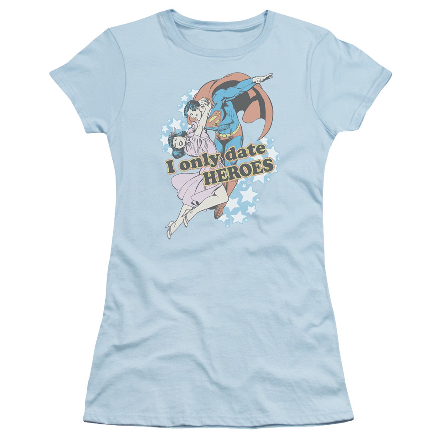 Superman I Only Date Heroes Women's Tshirt, Blue