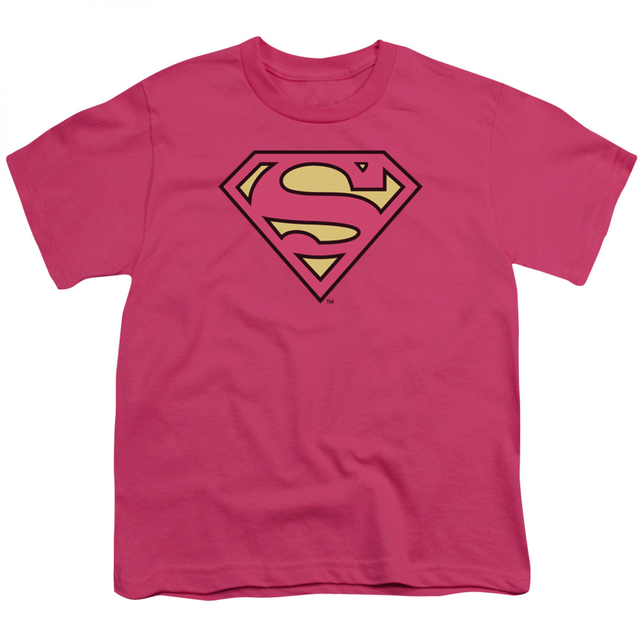 Supergirl Pink Symbol Youth T-Shirt, Pink