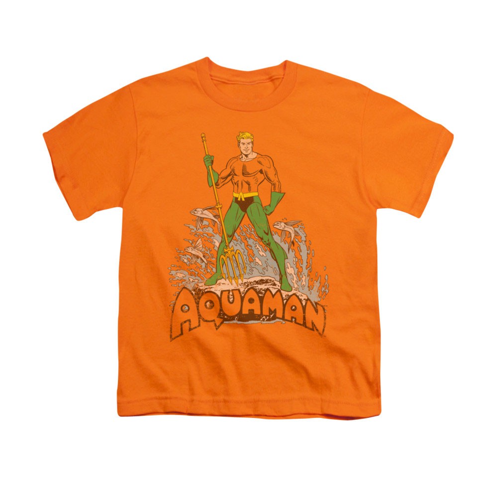 Aquaman Distressed Orange Youth Unisex T-Shirt, Orange