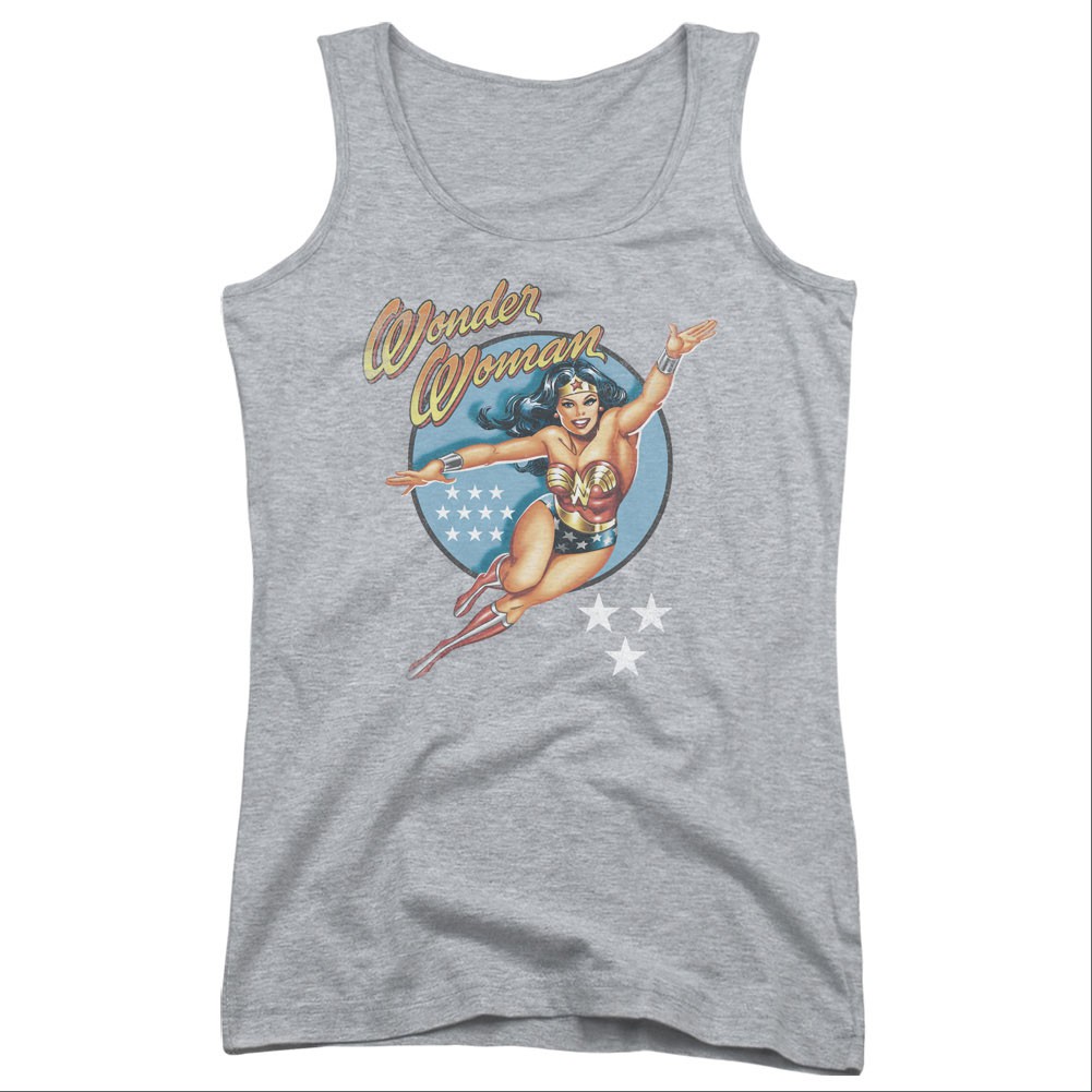 Wonder Woman Vintage Gray Juniors Tank Top