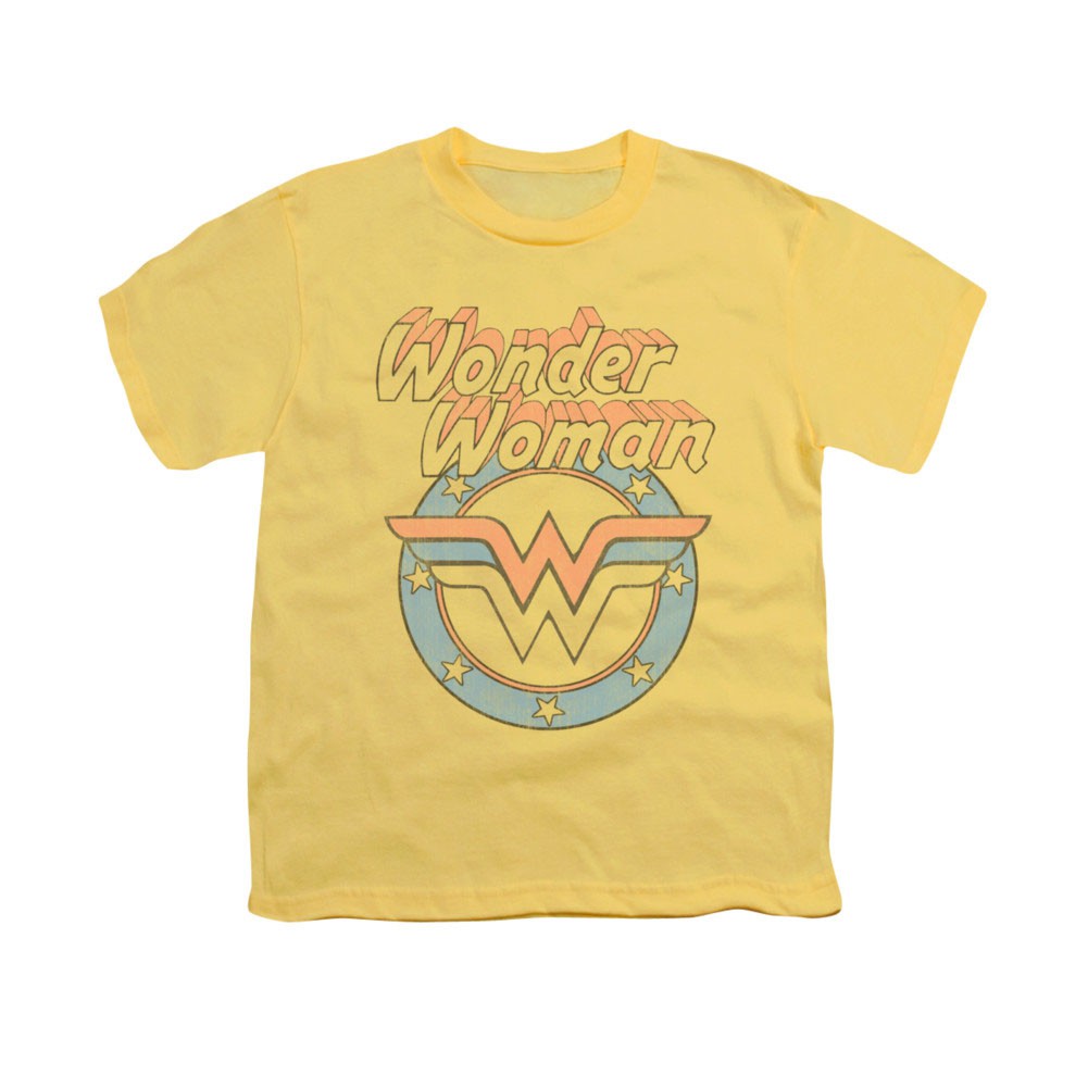 Wonder Woman Faded Yellow Youth Unisex T-Shirt, Yellow