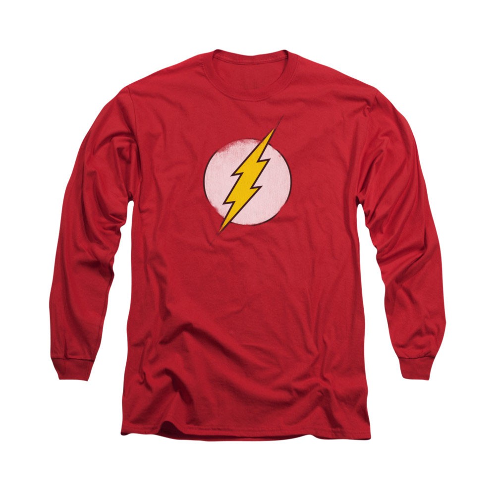 The Flash Rough Logo Red Long Sleeve T-Shirt, Red