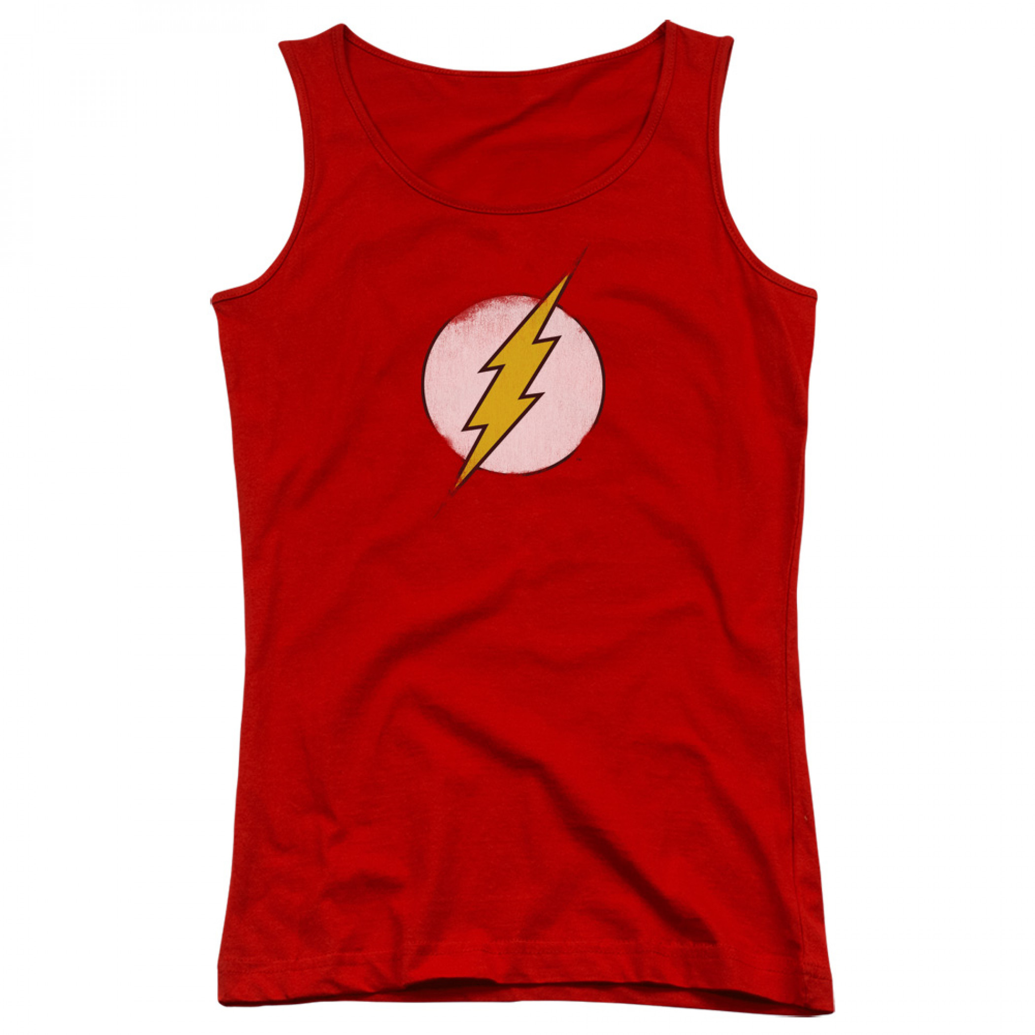 The Flash Distressed Logo Red Juniors Tank Top, Red