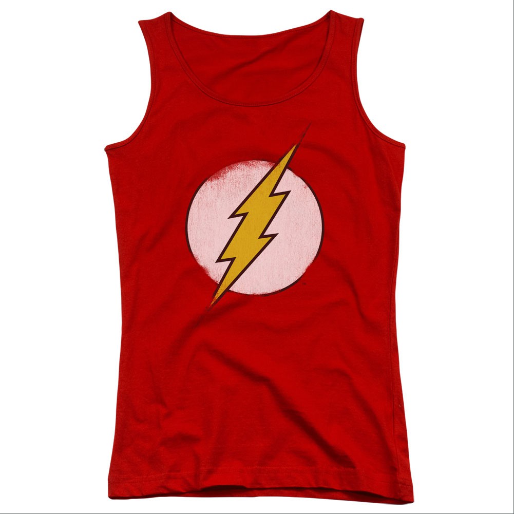 The Flash Distressed Logo Red Juniors Tank Top