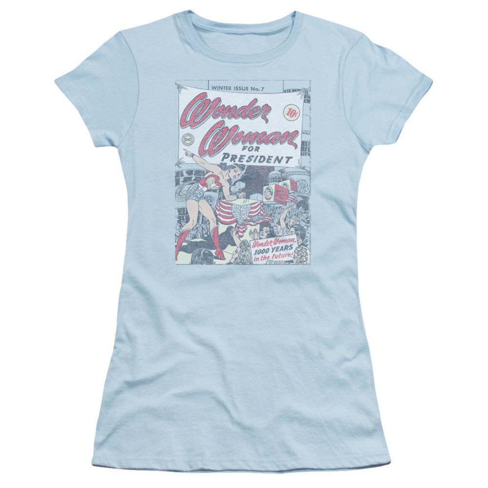 Wonder Woman For President Women's Blue Tshirt, Blue