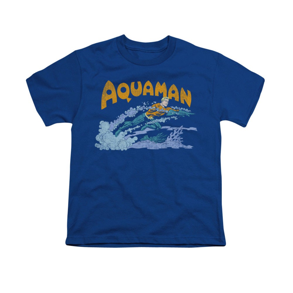 Aquaman Swim Blue Youth Unisex T-Shirt, Blue