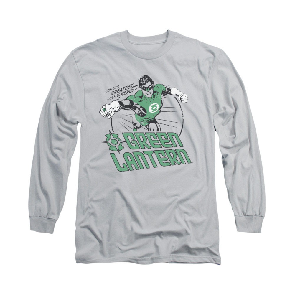 Green Lantern Cosmic Hero Gray Long Sleeve T-Shirt, Grey
