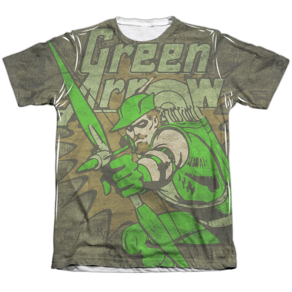 Green Arrow Take Aim Sublimation T-Shirt, White