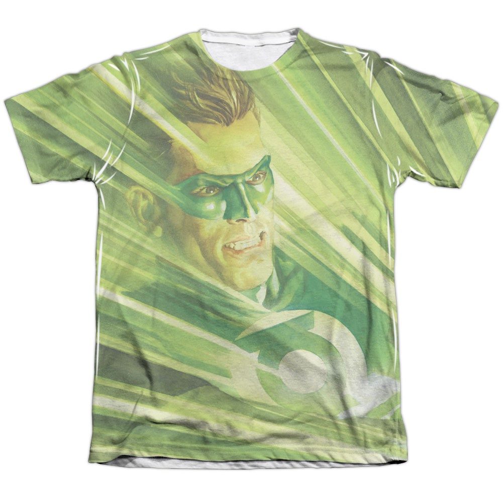 Green Lantern Rays Of Light Sublimation T-Shirt, White