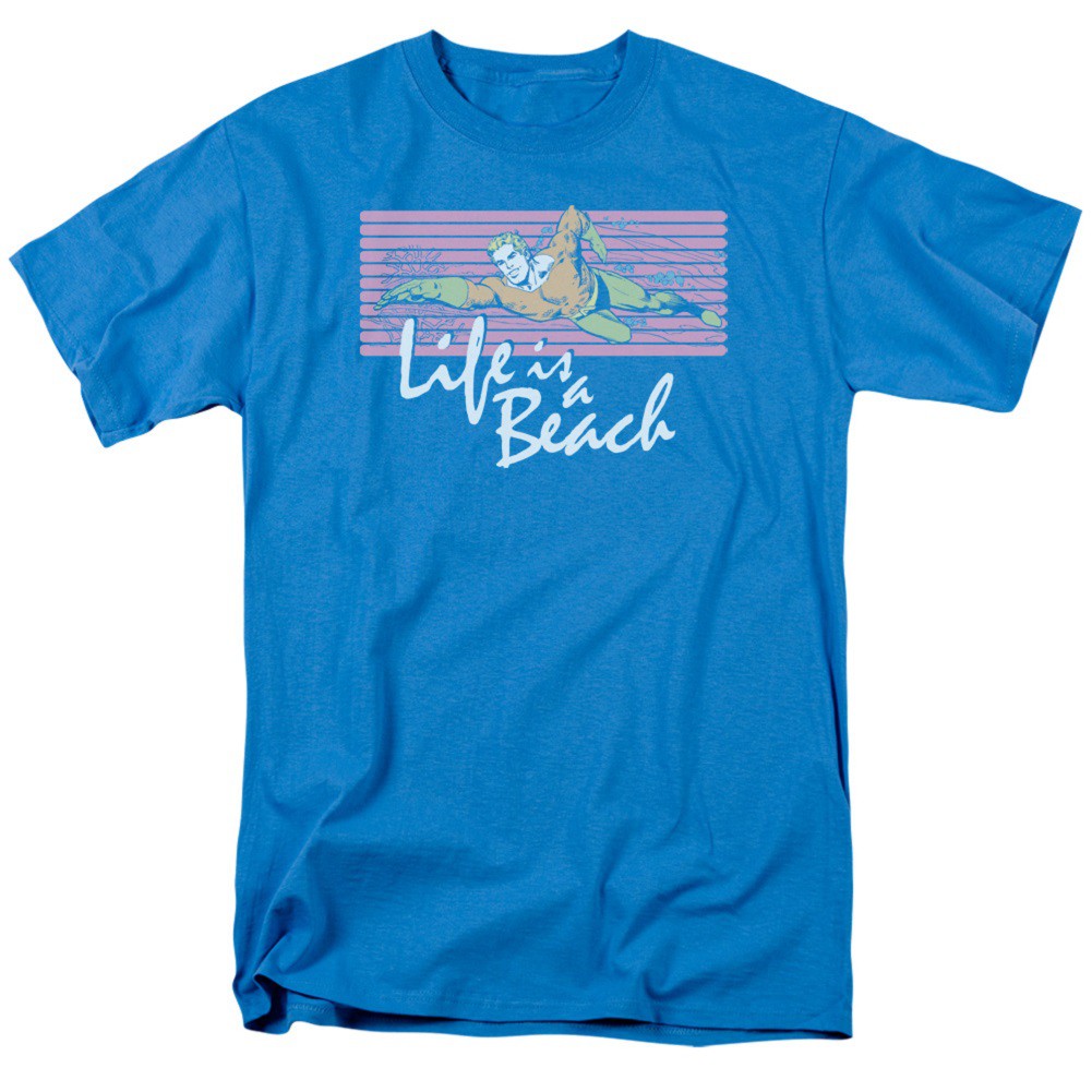 Aquaman Lifes A Beach Tshirt, Blue
