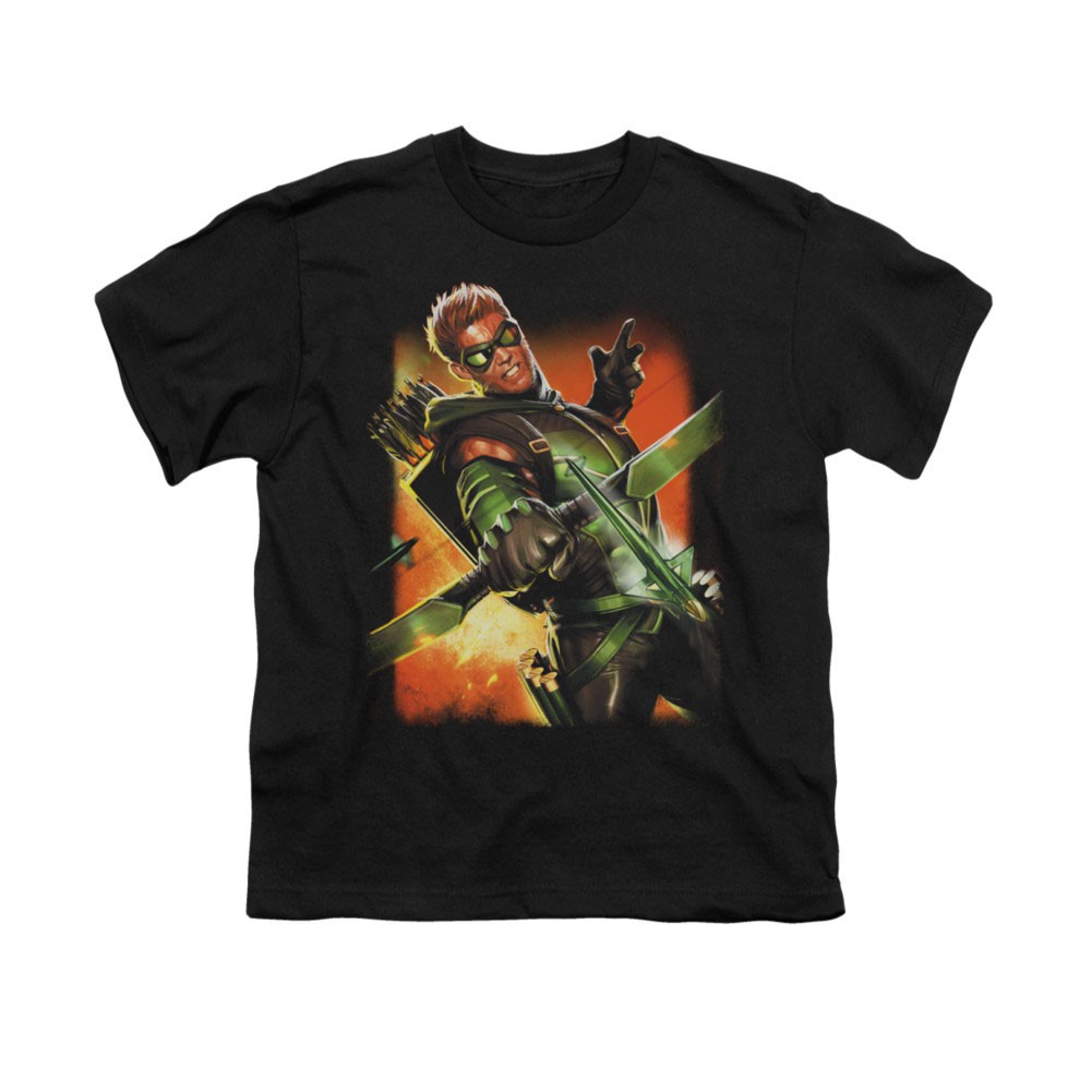 Green Arrow Black Youth Unisex T-Shirt, Black