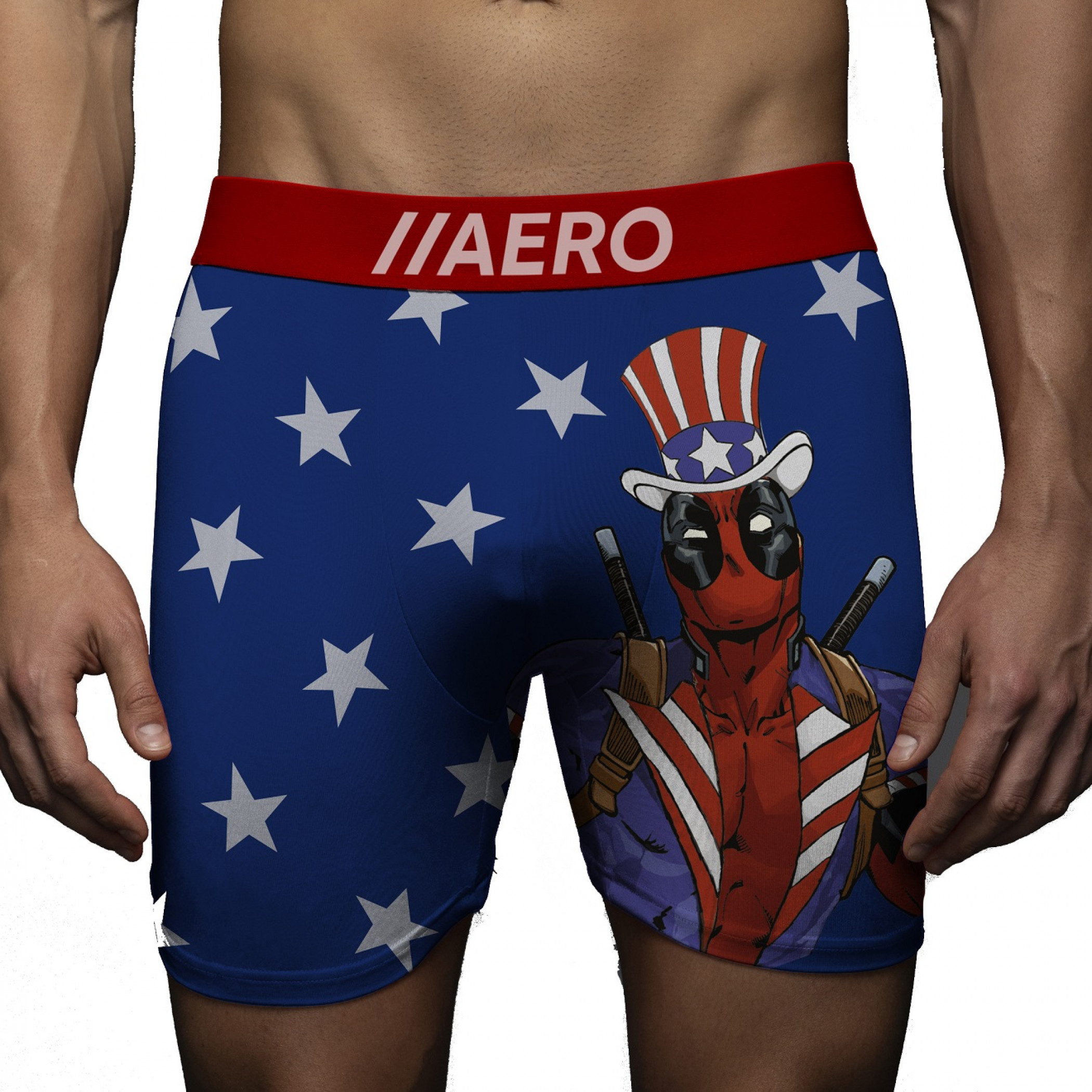 Deadpool Americana Boxer Briefs, Blue