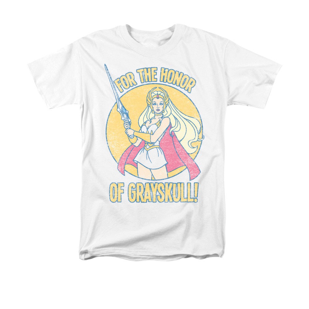 He-Man She-Ra Honor Of Grayskull White Tee Shirt, White