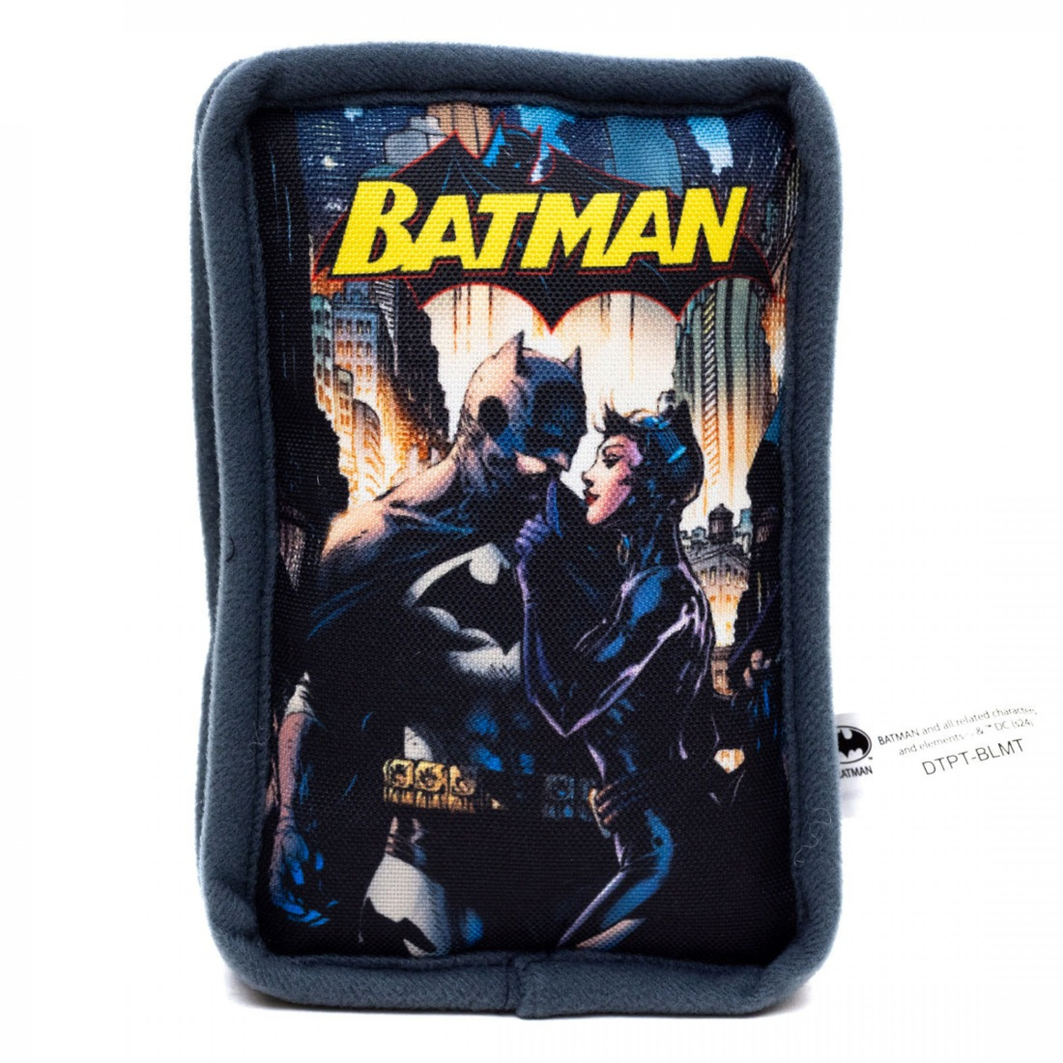 Batman & Catwoman Jim Lee Hush Comic Replica Squeaker Plush Dog Toy, Black