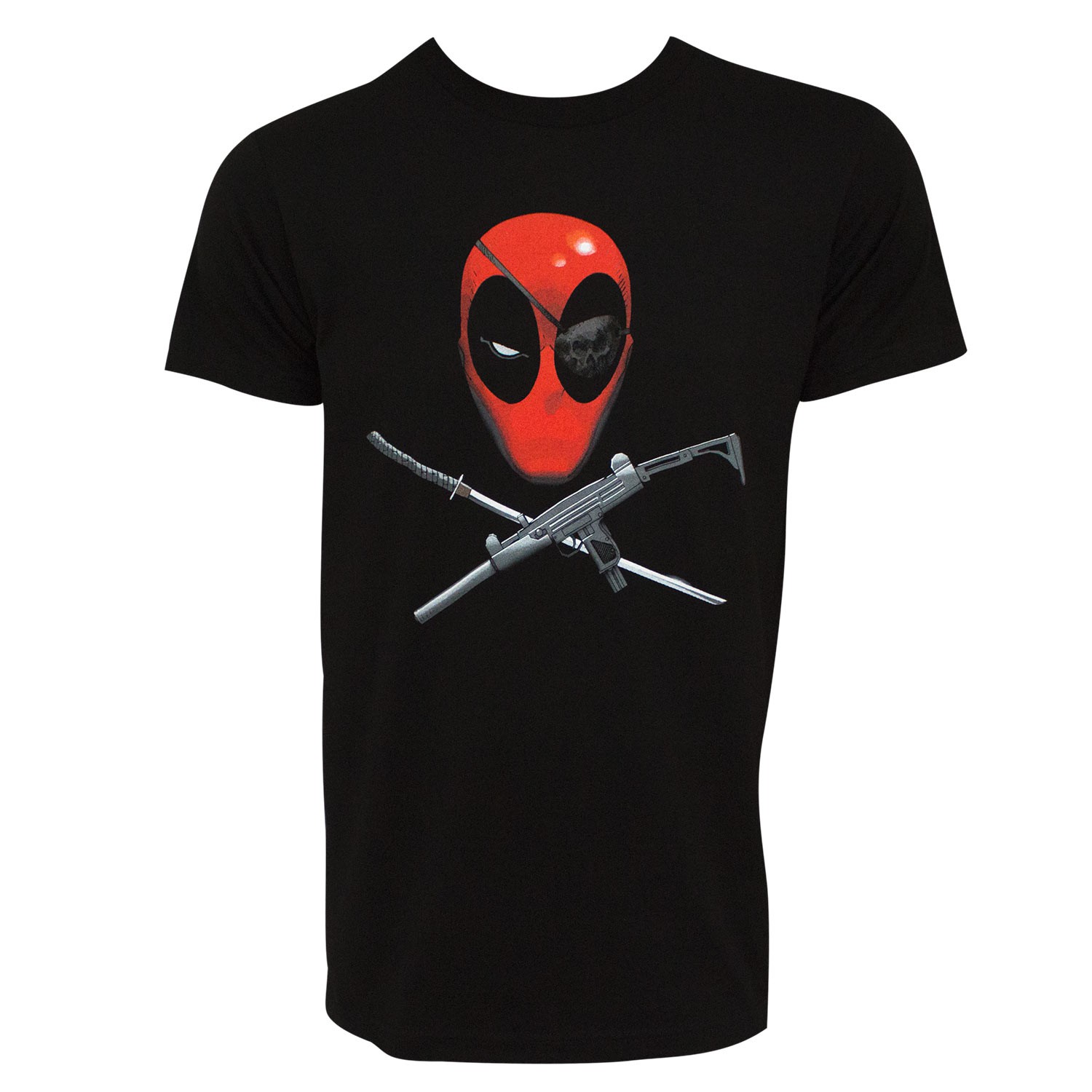 Deadpool Eyepatch Men's Black T-Shirt, Black