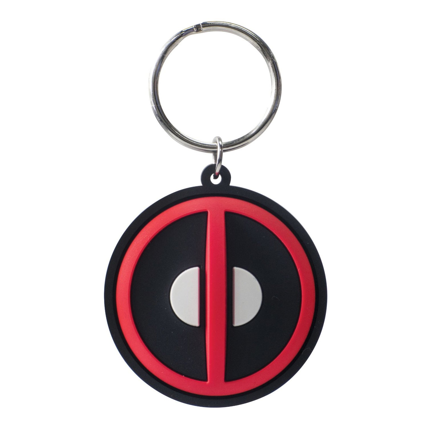 Deadpool Logo Rubber Keychain, Black