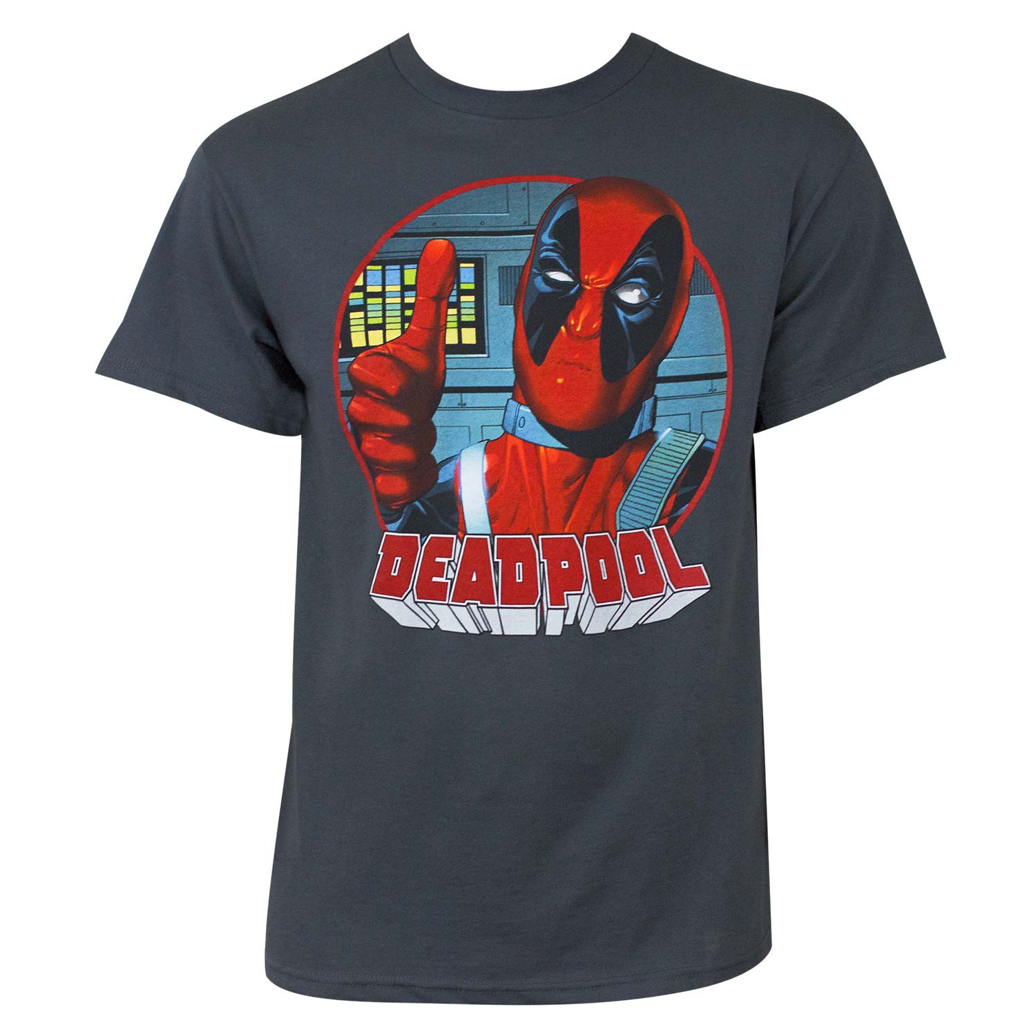 Deadpool Thumbs Up Tee Shirt, Grey