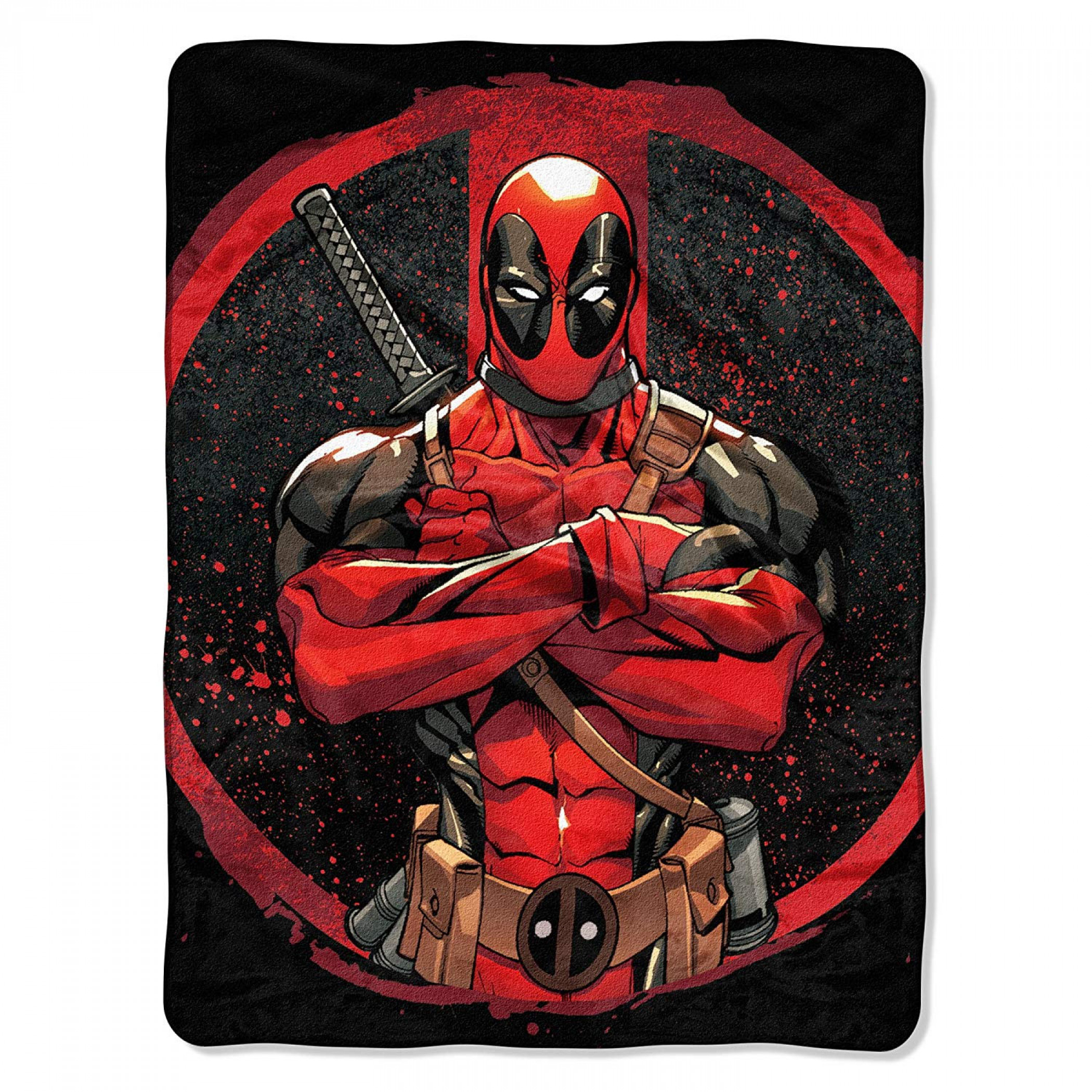 Deadpool Tough Guy 40x60 Throw Blanket, Black