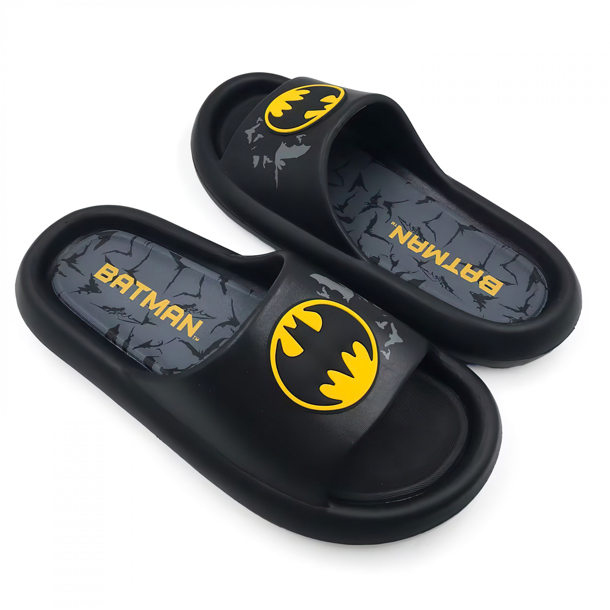 Batman Logo Flip Flop Comfort Slide Sandals, Black