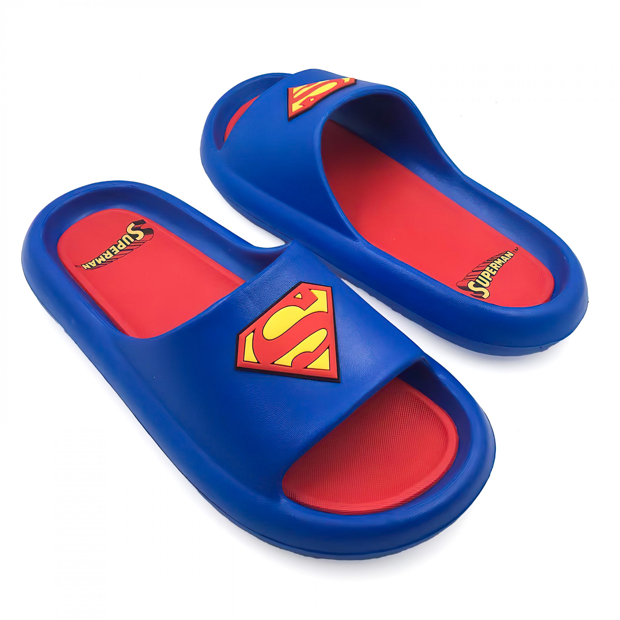 Superman Logo Men's Cloud Comfort Foam Slide Sandals, Multi-Color