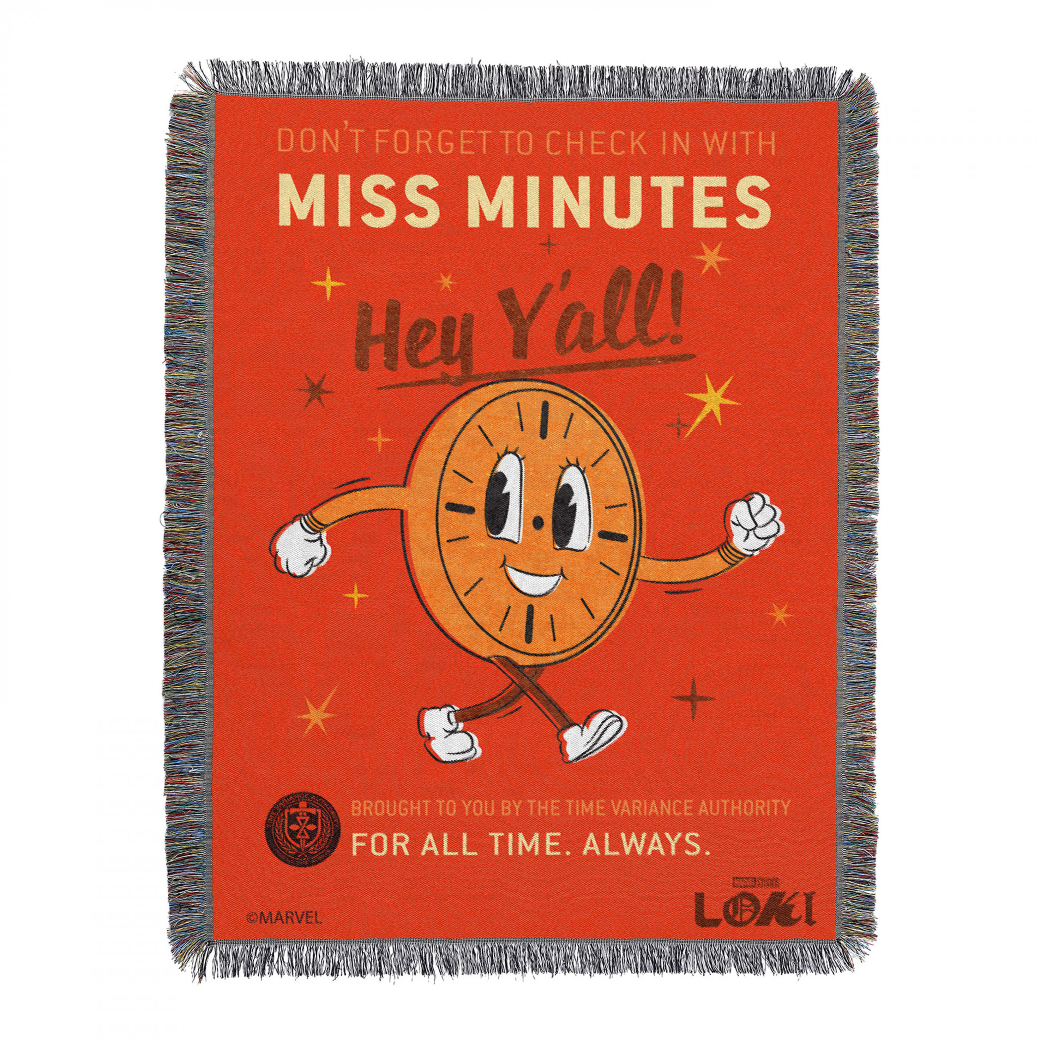 Loki Miss Minutes Hey Y'all! Tapestry Throw Blanket 48'x60', Orange