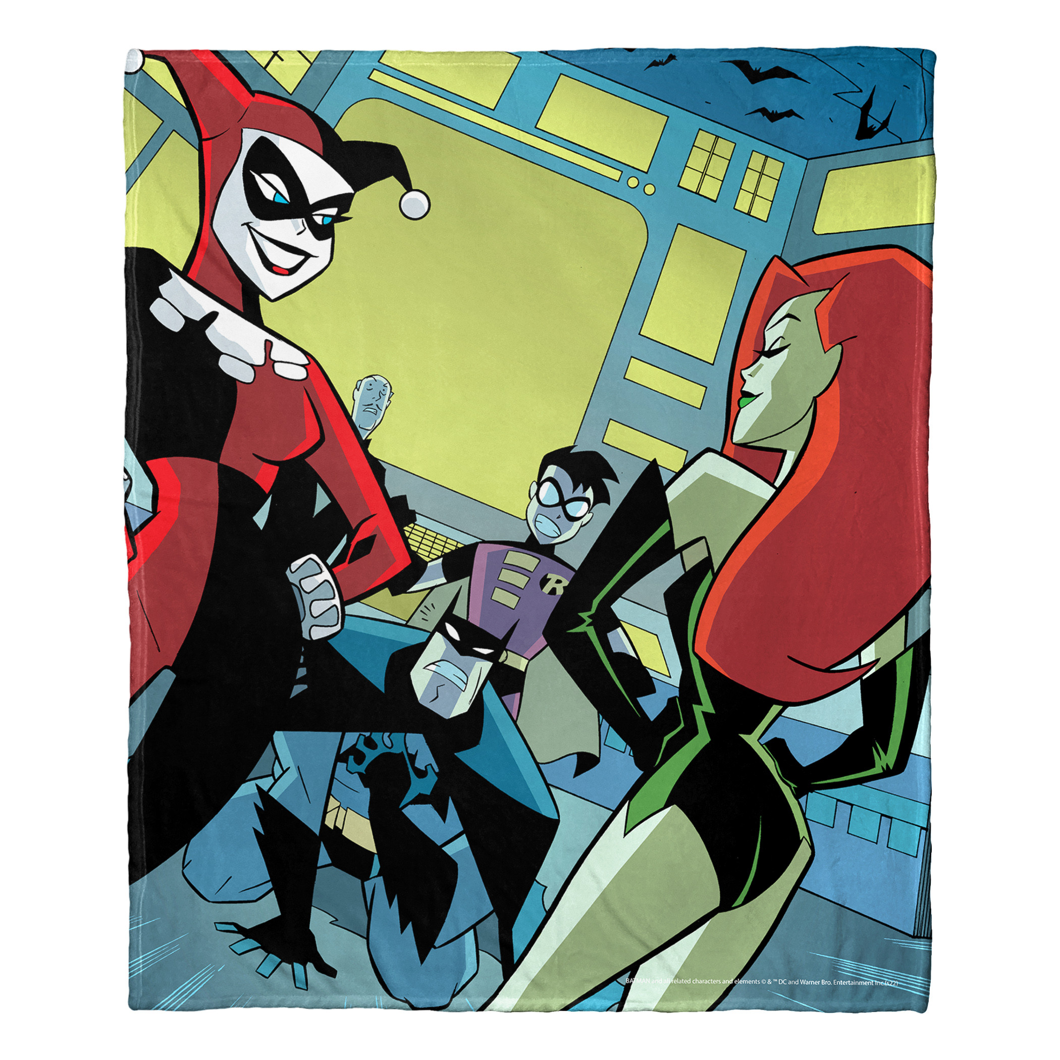 Batman Batcave Break In Harley Quinn Silk Touch Throw Blanket 50' x 60', Multi-Color