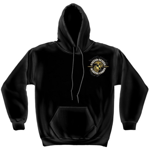 Never Retreat Marines USMC Black Graphic Hoodie Sweatshirt FREE SHIPPING - image 2