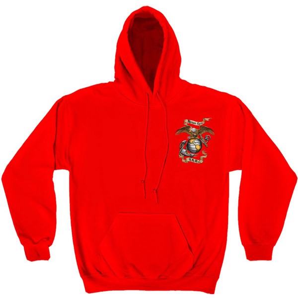 Eagle Semper Fi Marines USMC Red Graphic Hoodie Sweatshirt FREE SHIPPING - image 2