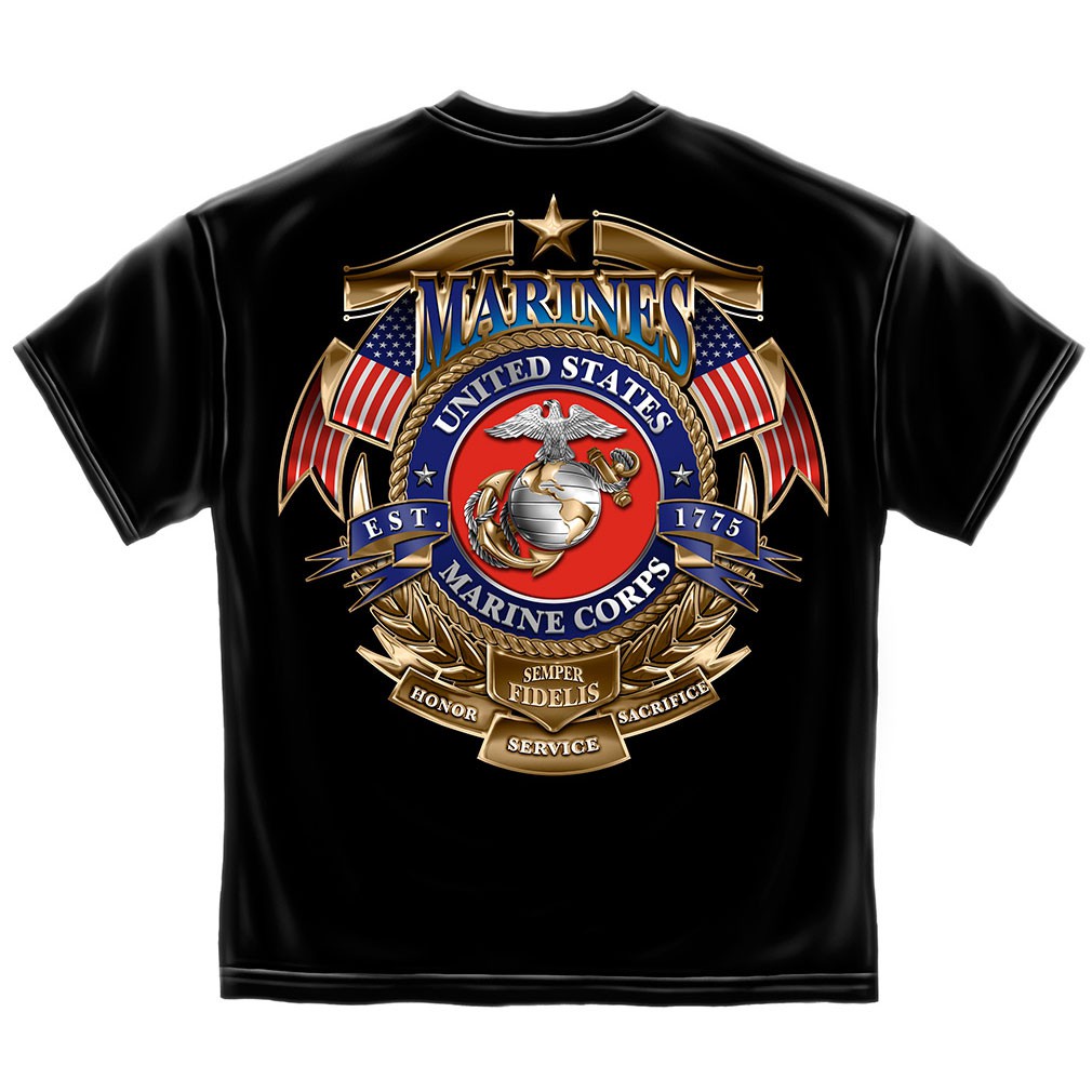 Gold Shield Marines T-Shirt - Black
