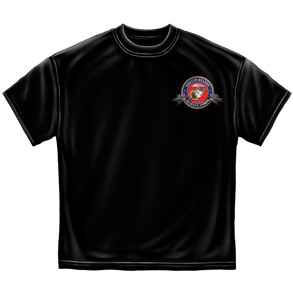 Gold Shield Marines T-Shirt - Black - image 2