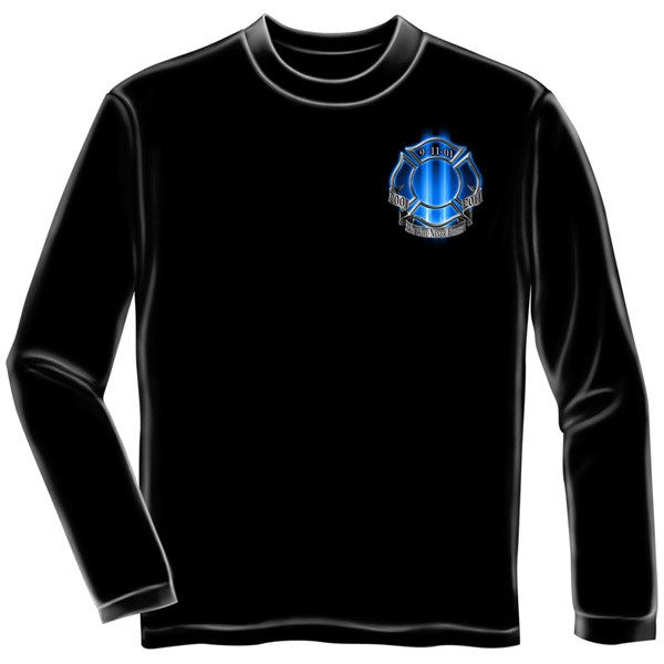 Heroes Of 9/11 USA Patriotic Black Long Sleeve Graphic T-Shirt - image 2
