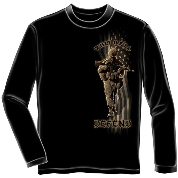 American Soldier Army Patriotic Black Long Sleeve TShirt - image 2