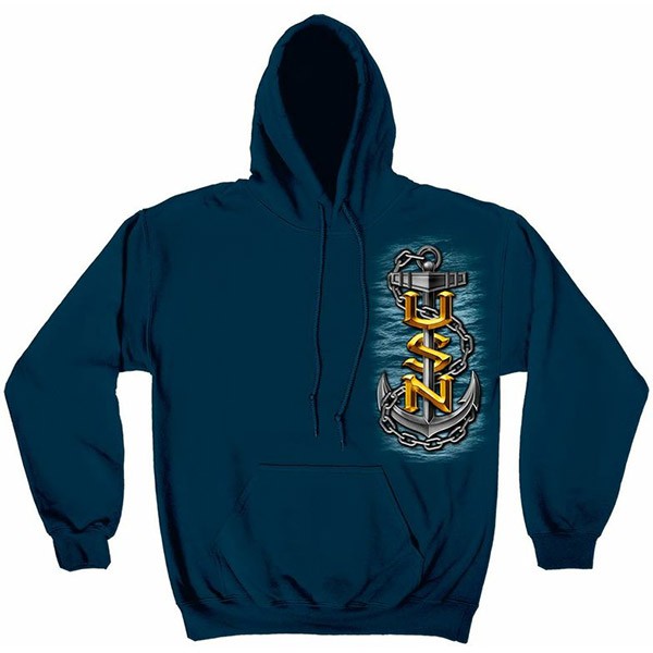Men's Blue US Navy Hooded Sweatshirt