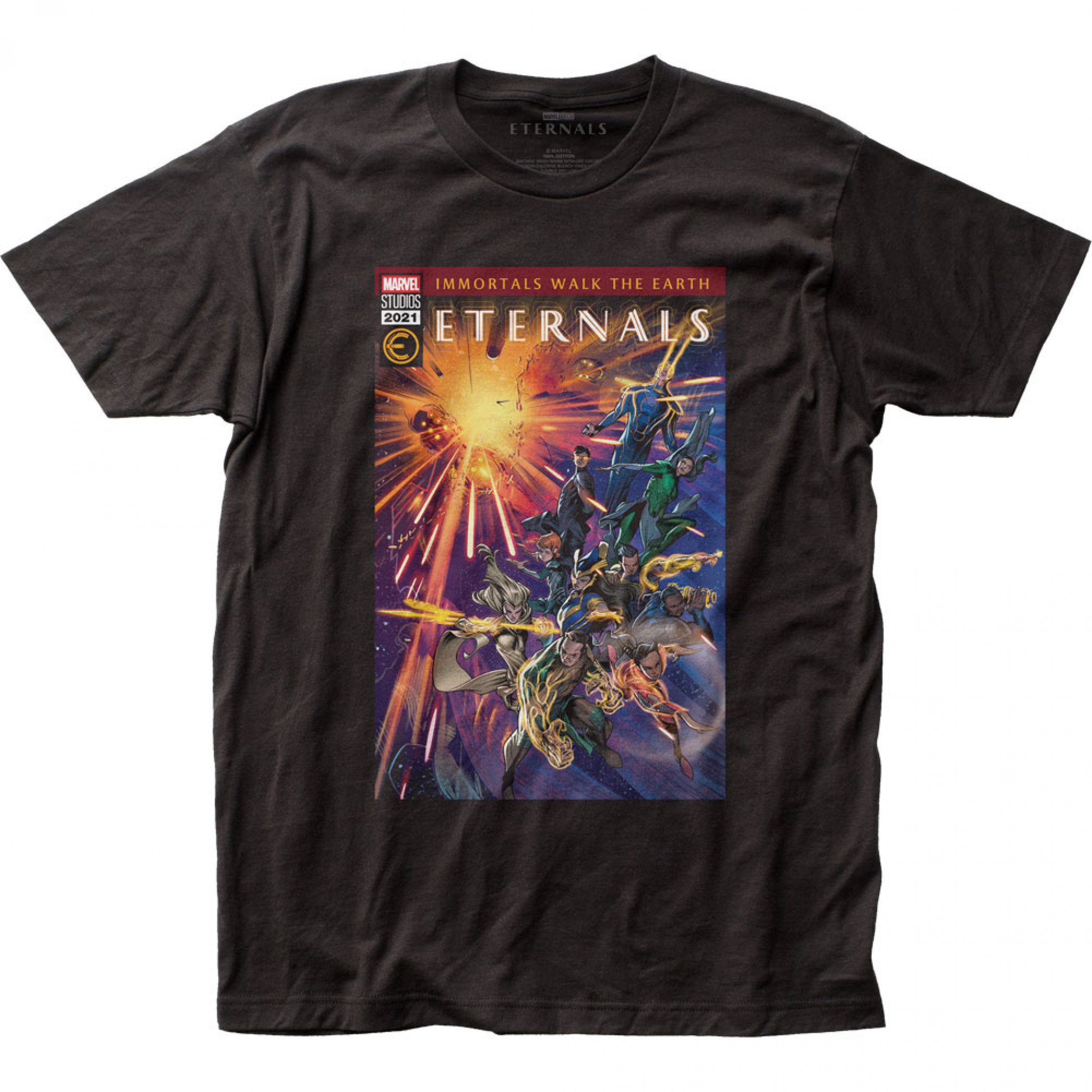 The Eternals Movie Retro Comic Immortals T-Shirt, Black