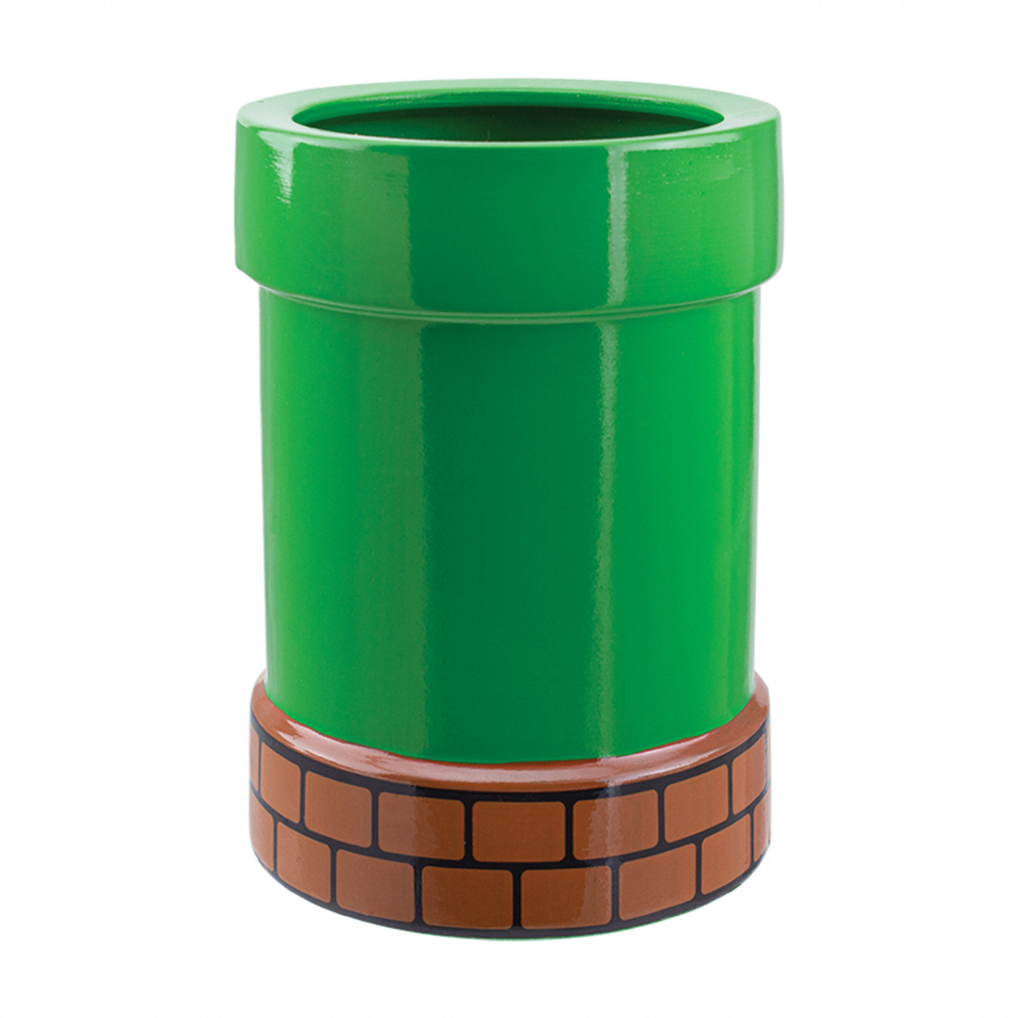 Super Mario Pipe Ceramic Pencil Holder and Plant Pot, Green