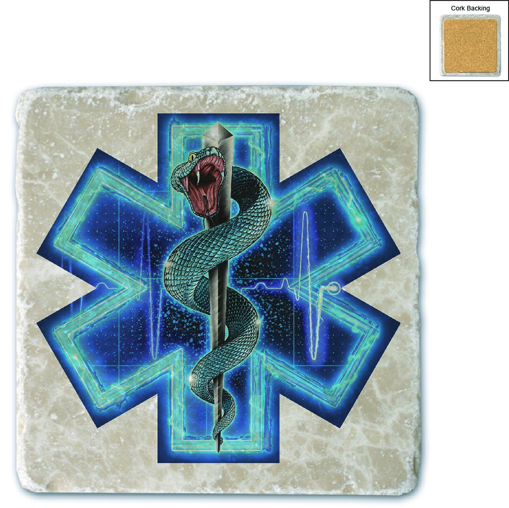 Silver Snake EMT On Call Stone Coaster