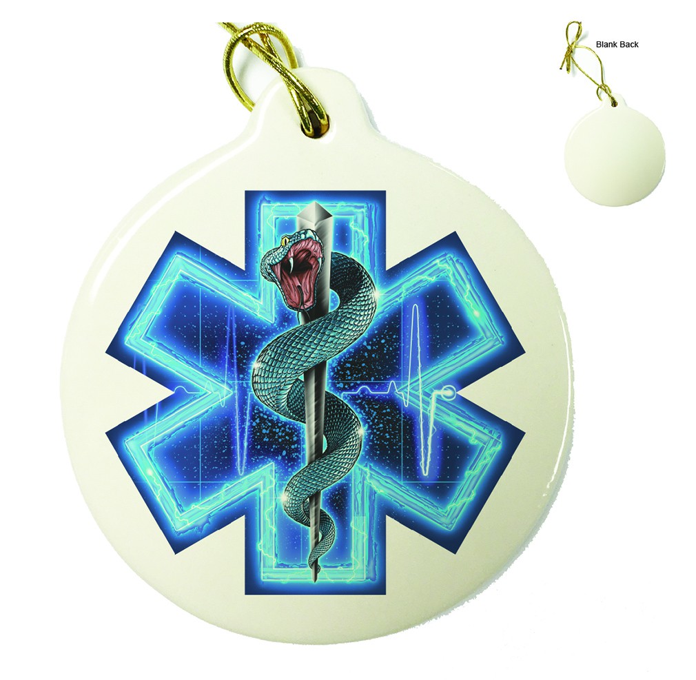 Silver Snake EMT On Call Porcelain Ornament