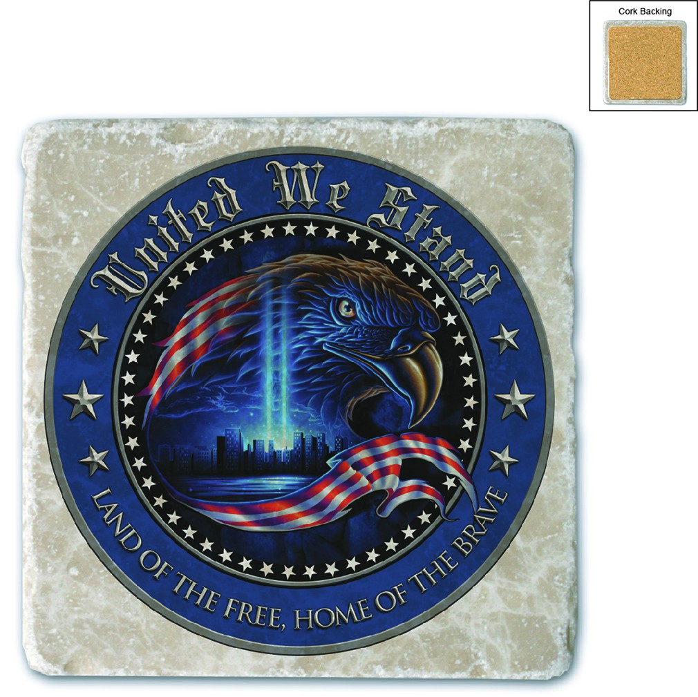 United We Stand Patriotic USA Stone Coaster