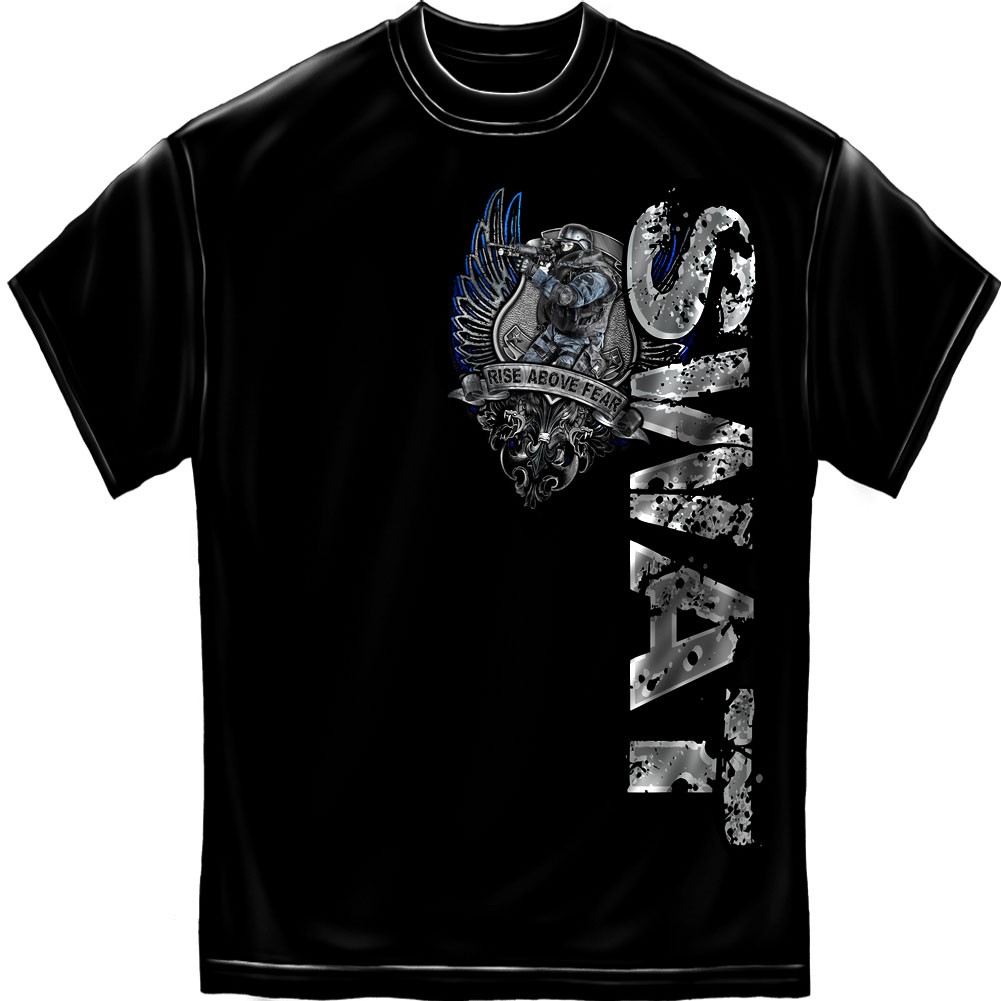 SWAT Rise Above Fear Black Foil T-Shirt
