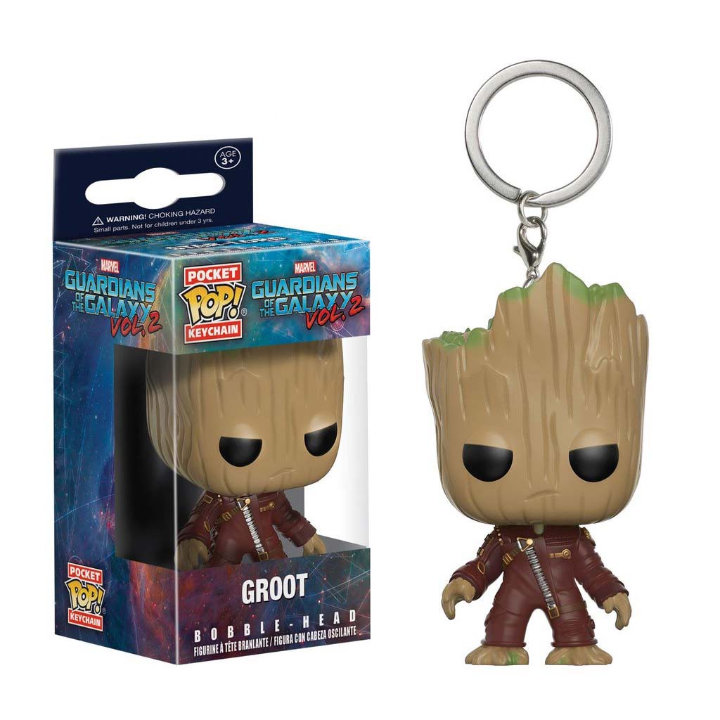 Guardians Of The Galaxy Groot Funko Pop Keychain, Brown