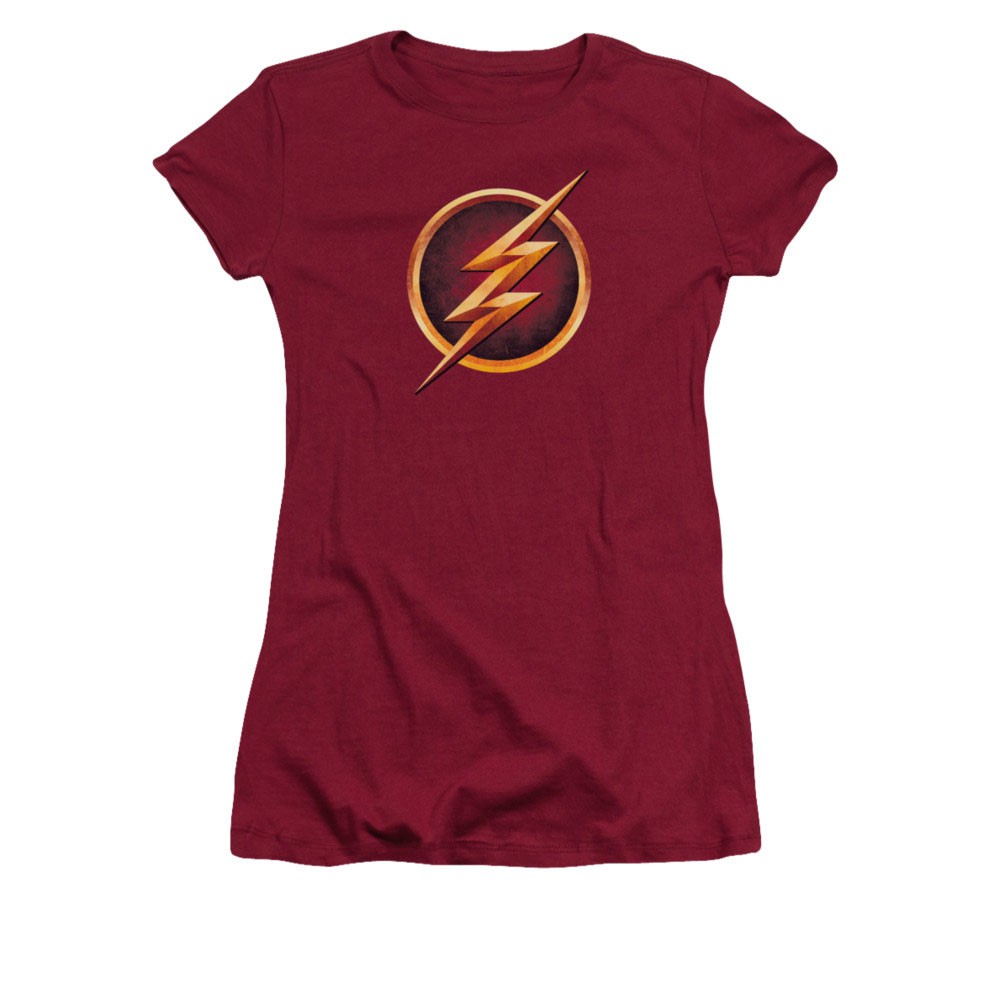 The Flash Chest Logo Red Juniors T-Shirt, Red
