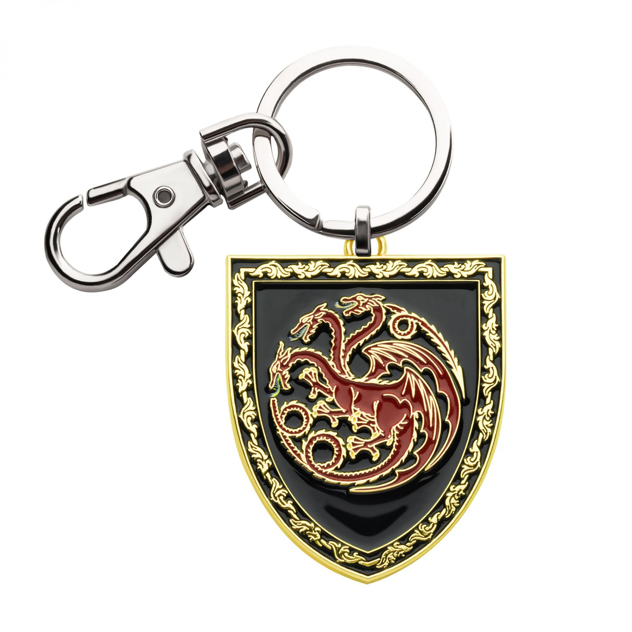 House of The Dragon Targaryen Shield Enamel Keychain, Black