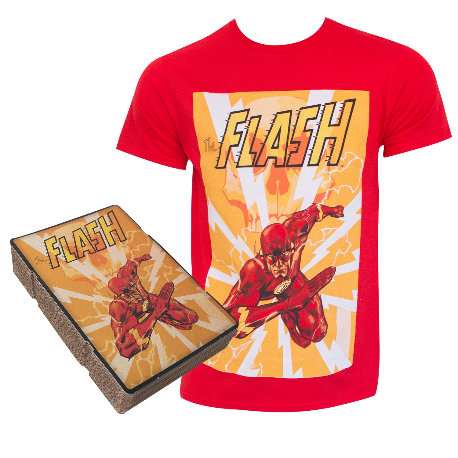 DC Comics The Flash Jumpforce In Action Corrugated Boxed T-Shirt, Red