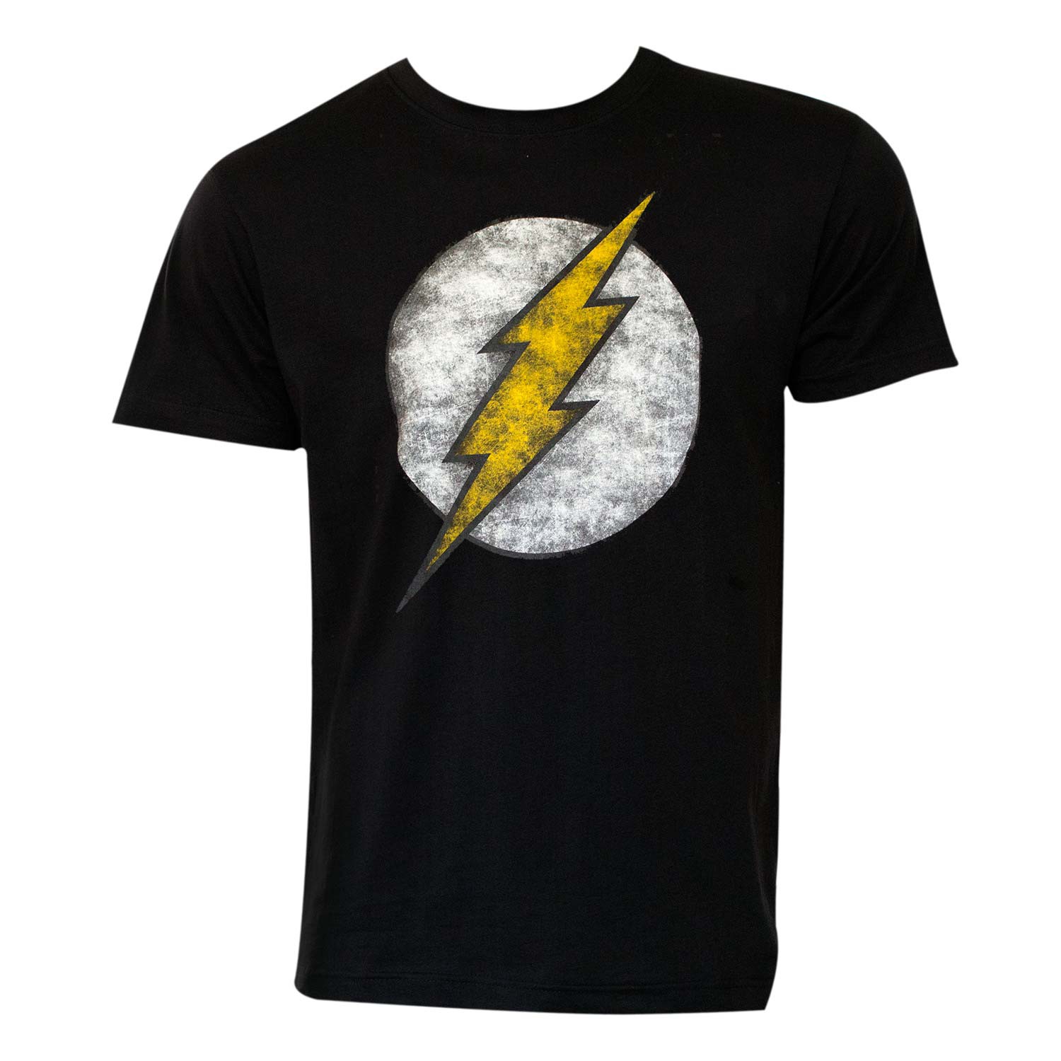 The Flash Distressed Logo Black Tee Shirt, Black