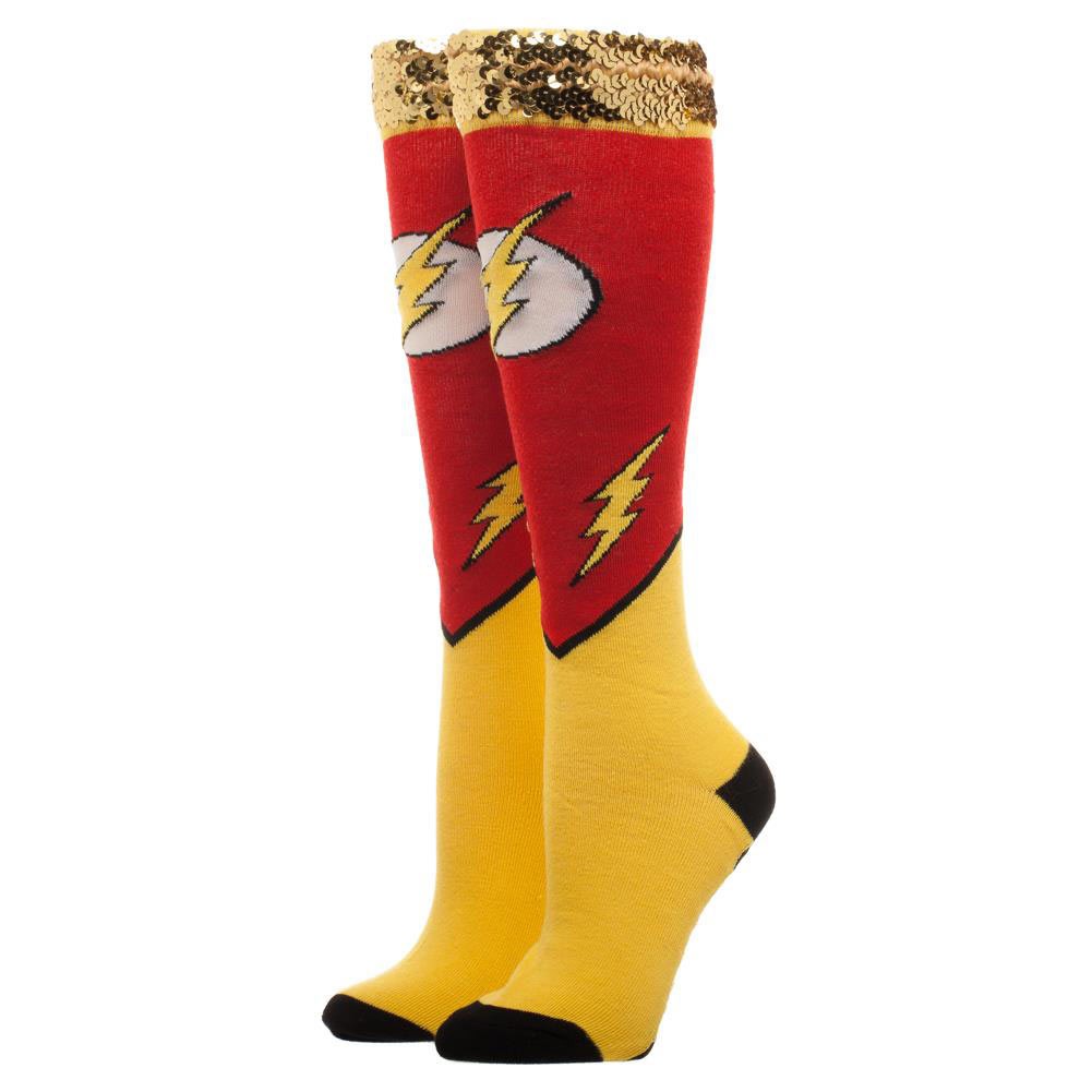 The Flash Knee High Sequin Women's Socks, Red