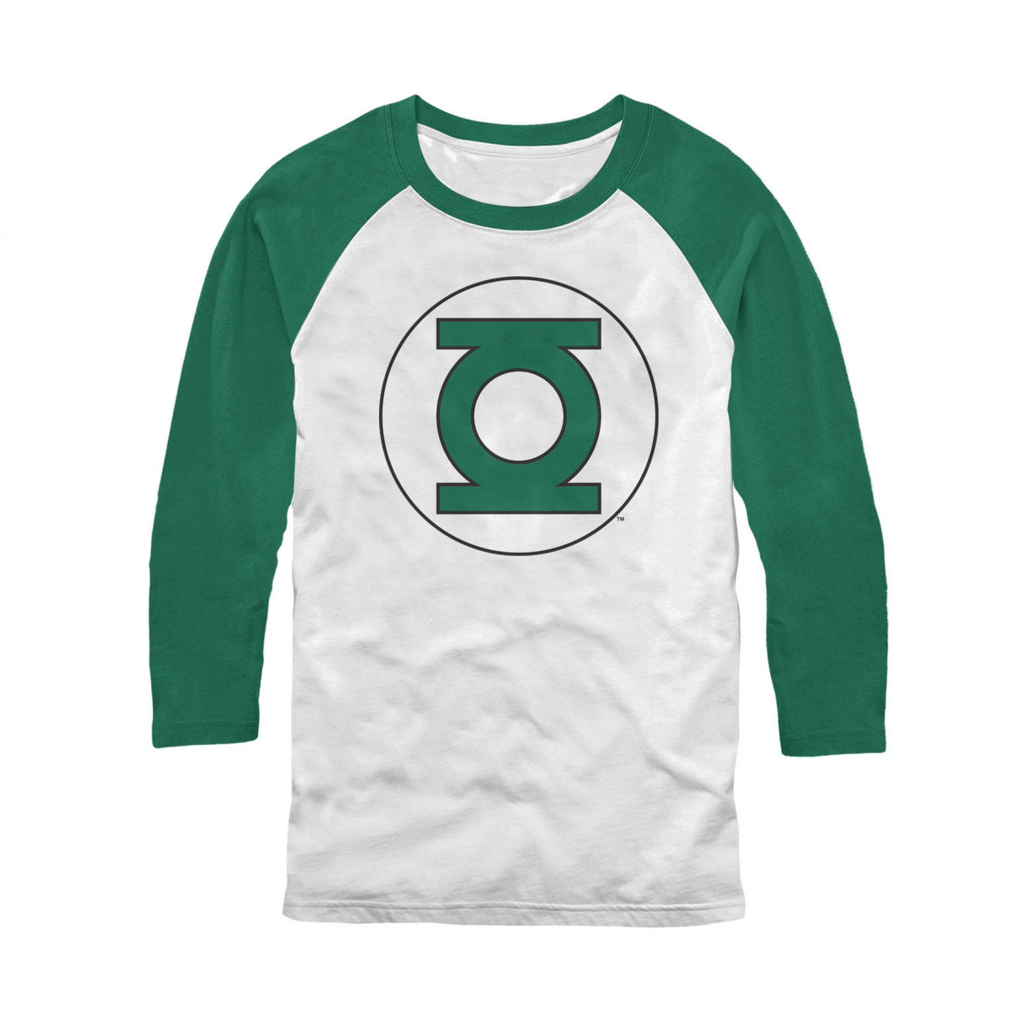 Green Lantern Will Symbol Symbol Symbol 3/4 Sleeve Baseball T-Shirt, Green
